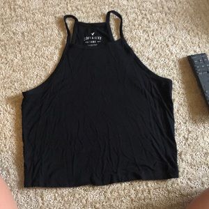 Black Halter Crop Top